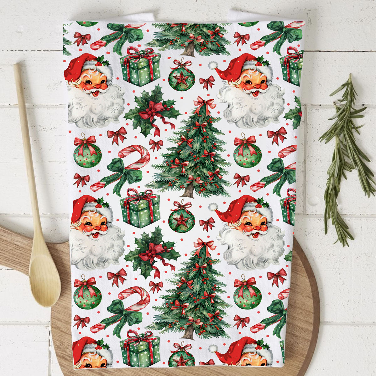 Vintage Santa Christmas Kitchen Towel