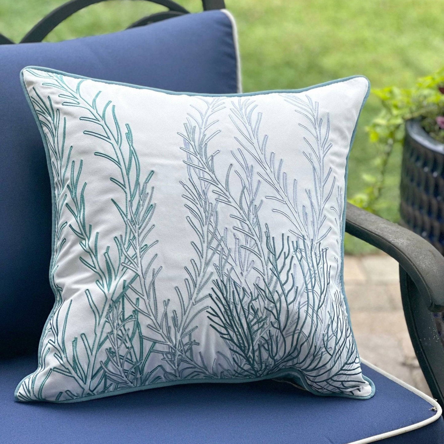 Sea Glass Coral Indoor/Outdoor Throw Pillow