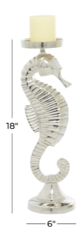 Silver Seahorse Candle Holders