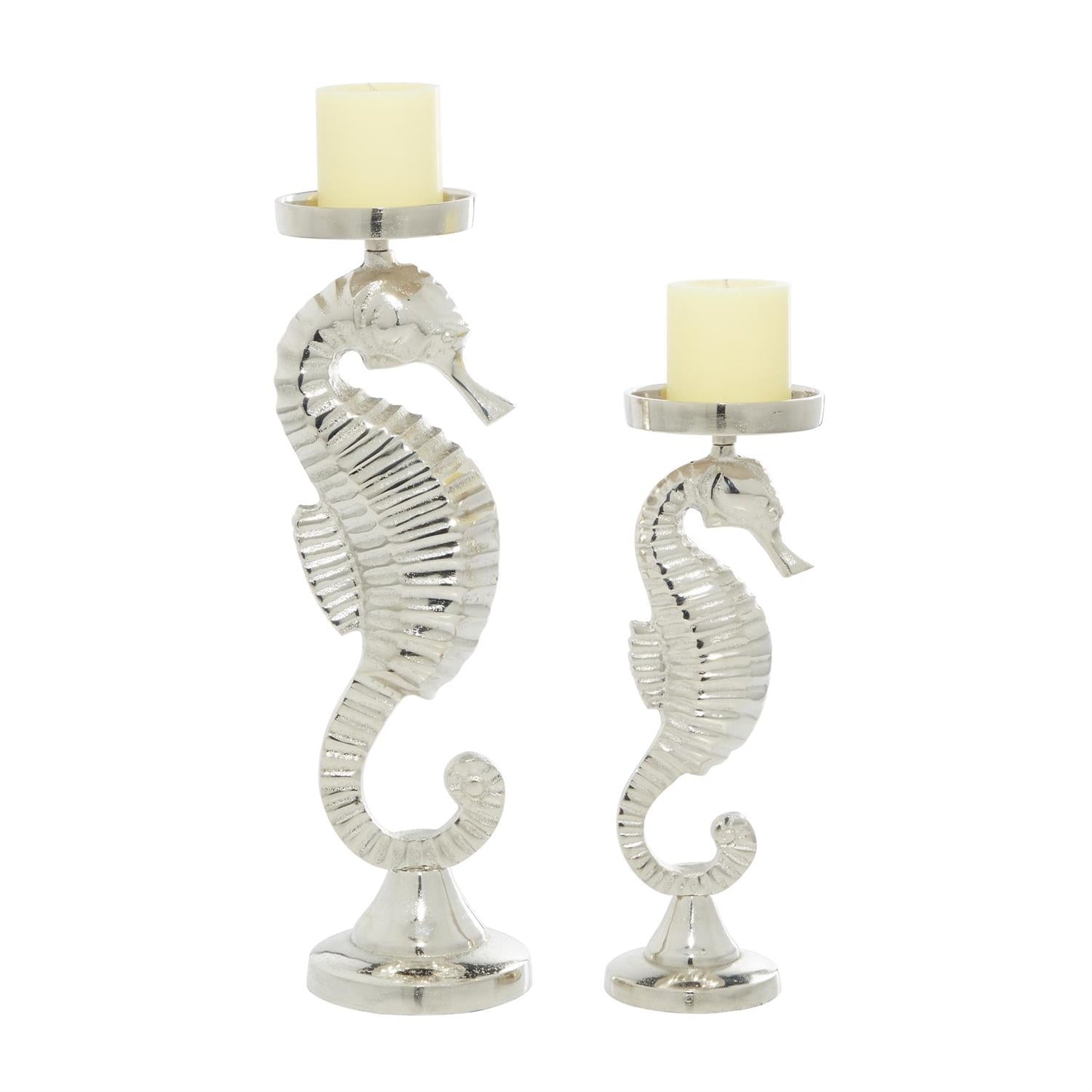 Silver Seahorse Candle Holders