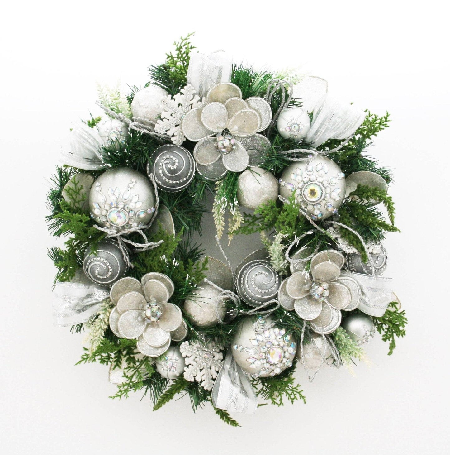 Silver and White Capiz Wreath