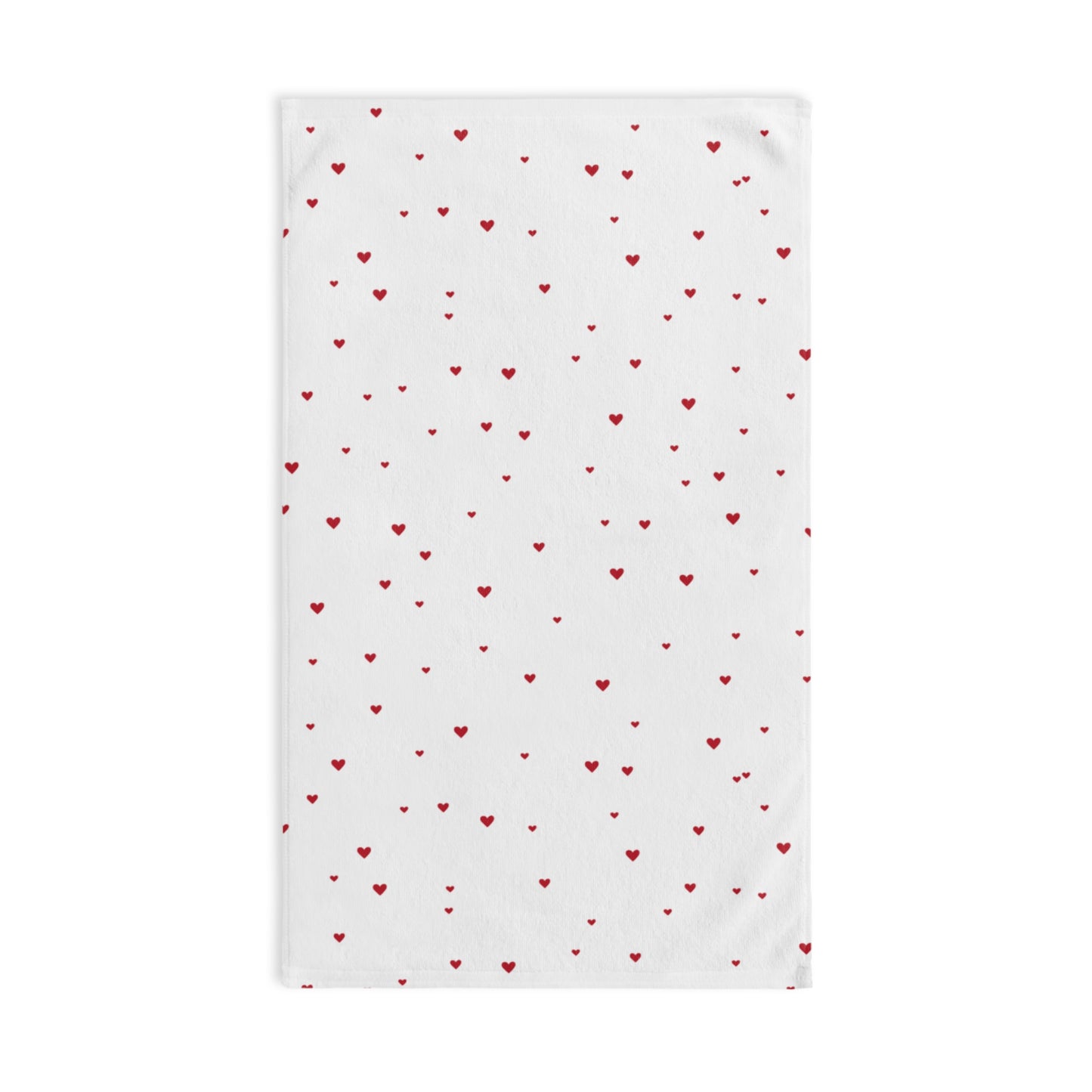 Cute Valentine’s Day hand towel with tiny hearts