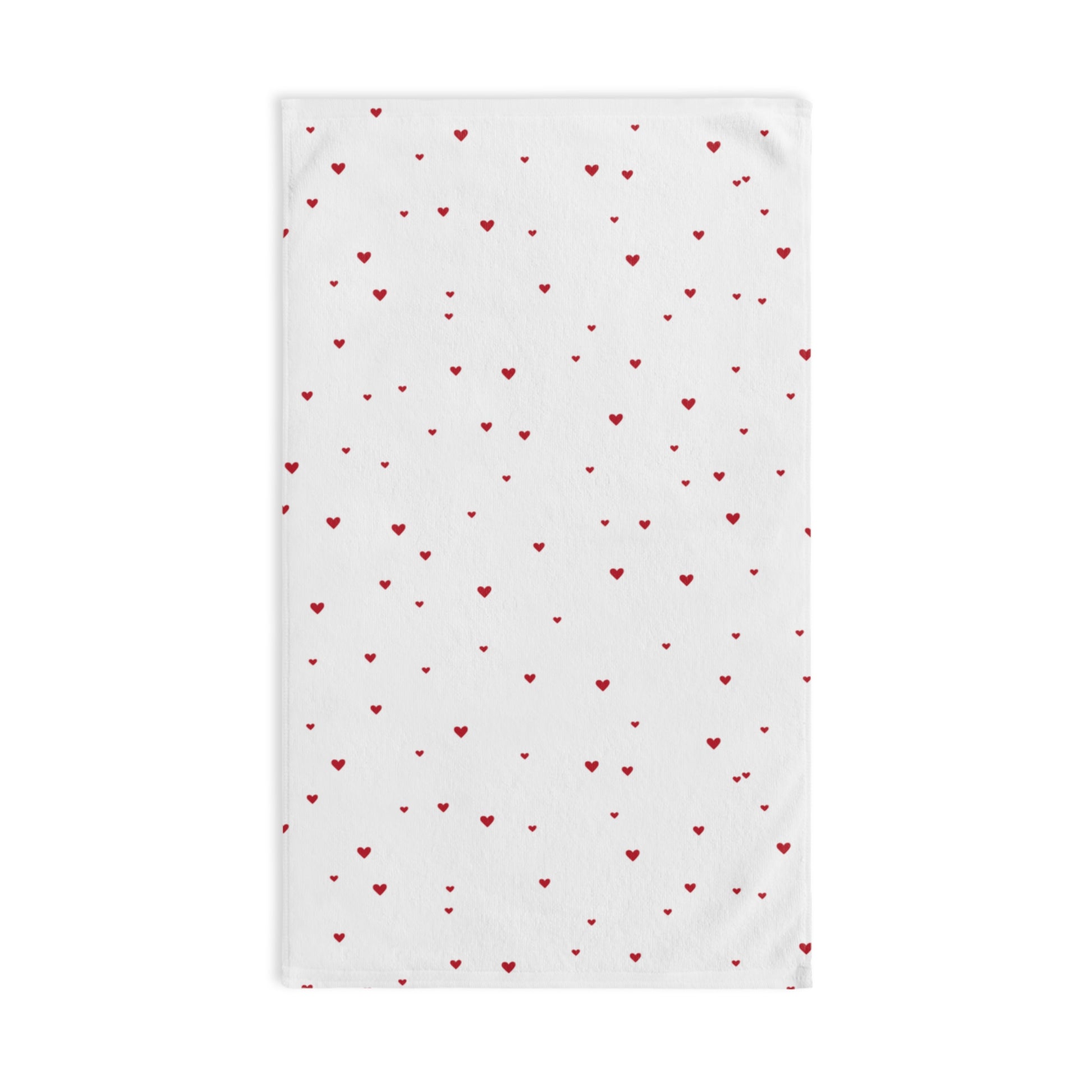 Cute Valentine’s Day hand towel with tiny hearts
