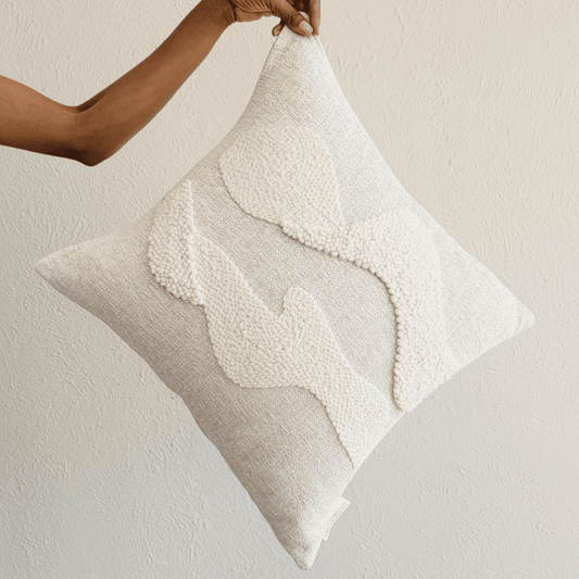 Cream Cloud Eco-Cotton Throw Pillow