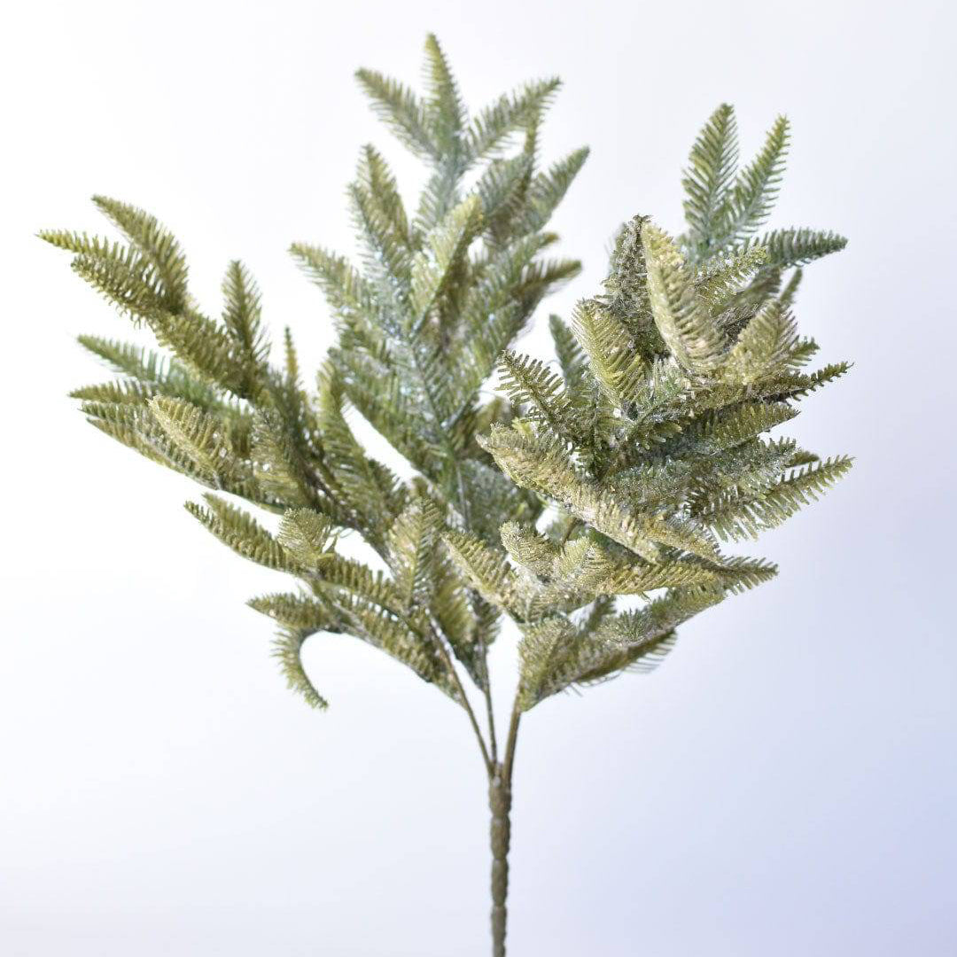 18" Faux Iced Sugar Pine Bush