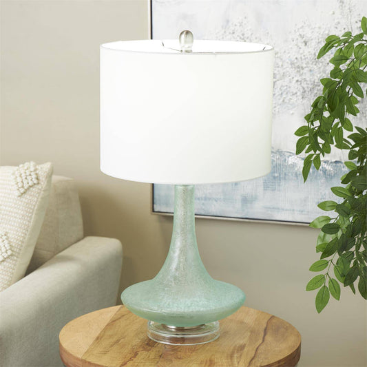 Coastal Teal Glass Table Lamp