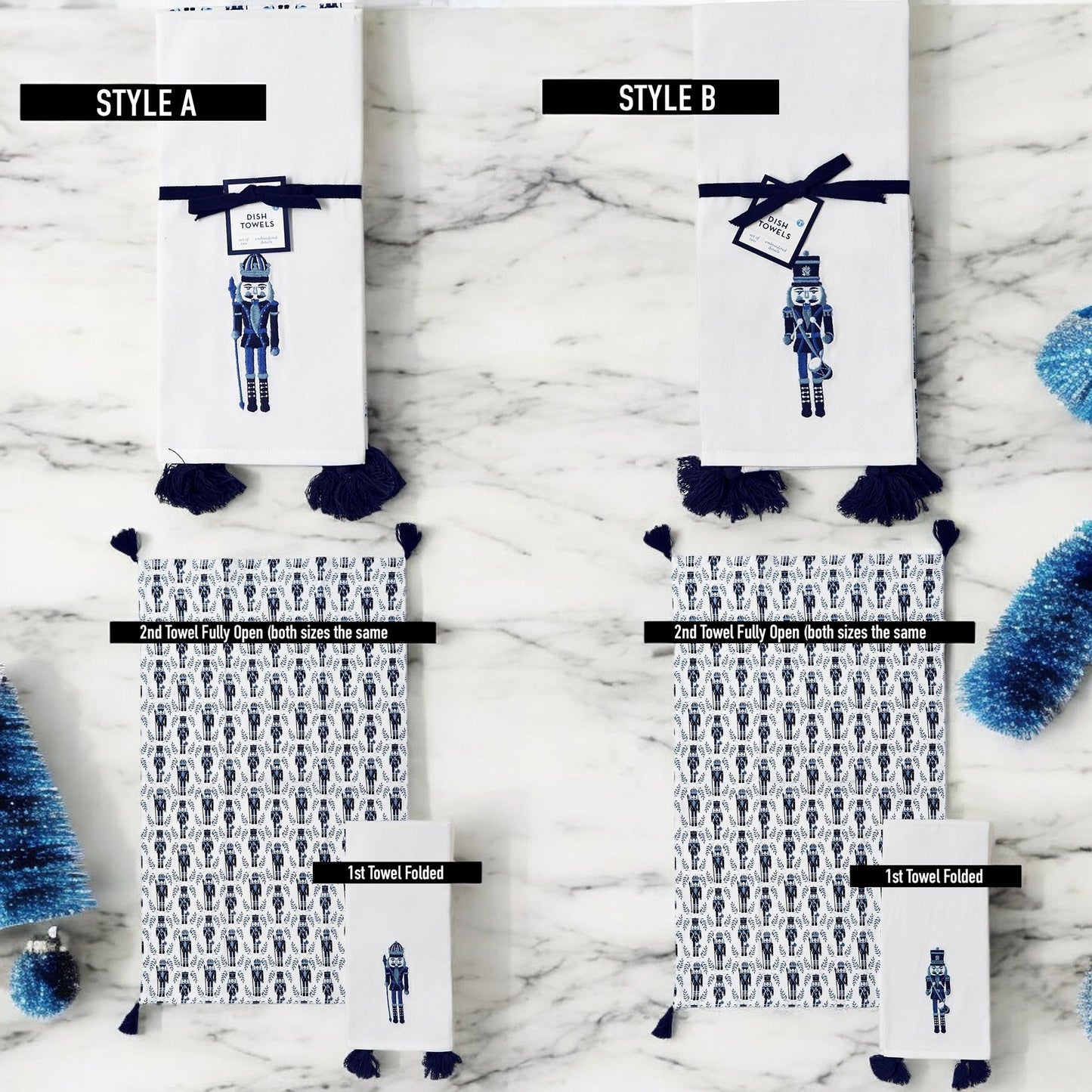 Blue Nutcracker Soldier Tea Towel Set (Set of 2)