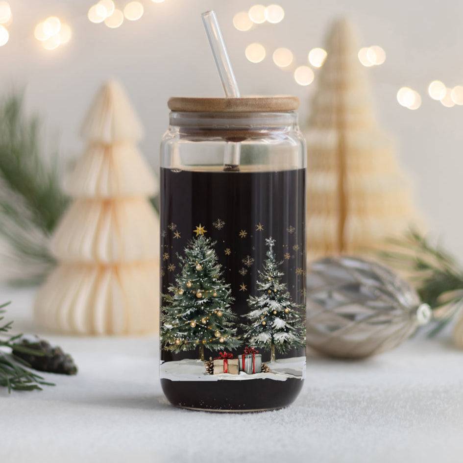 Christmas Tree Sipper Glass