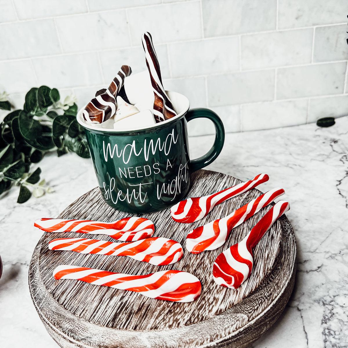Edible Holiday Flavor Spoons – Peppermint, Cinnamon & Hot Cocoa Twist (6-Pack)