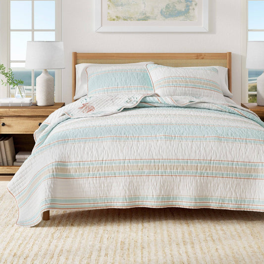 Coastal Printed Cotton Quilt Set