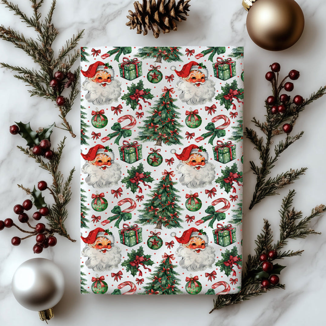 Vintage Santa Christmas Kitchen Towel