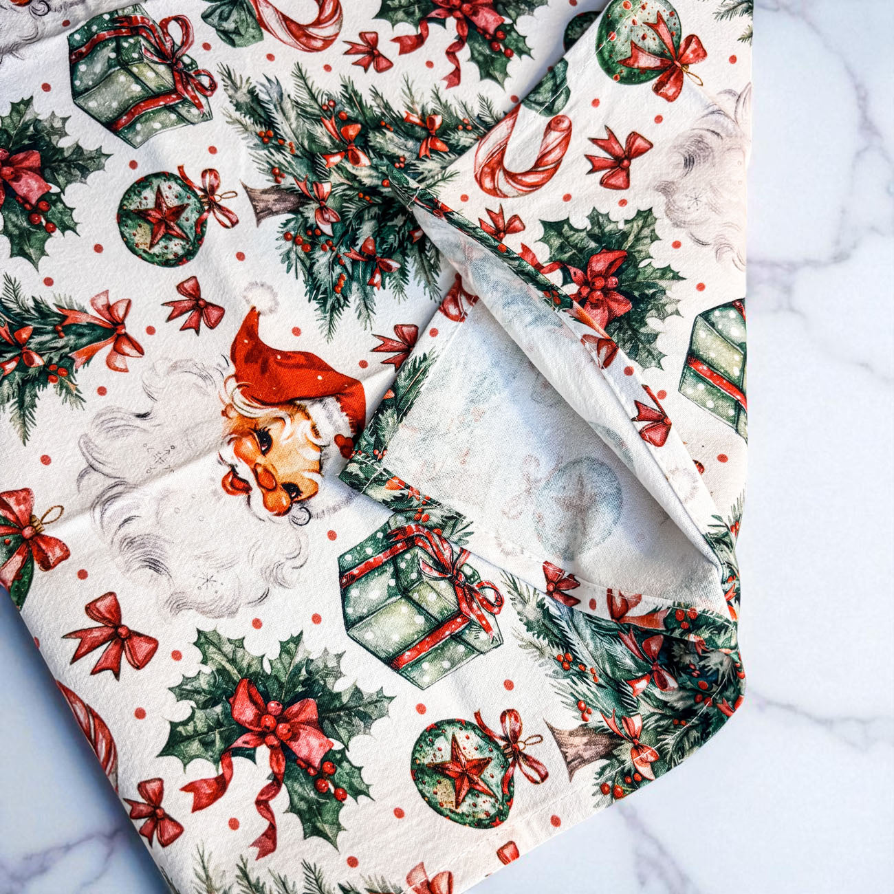 Vintage Santa Christmas Kitchen Towel