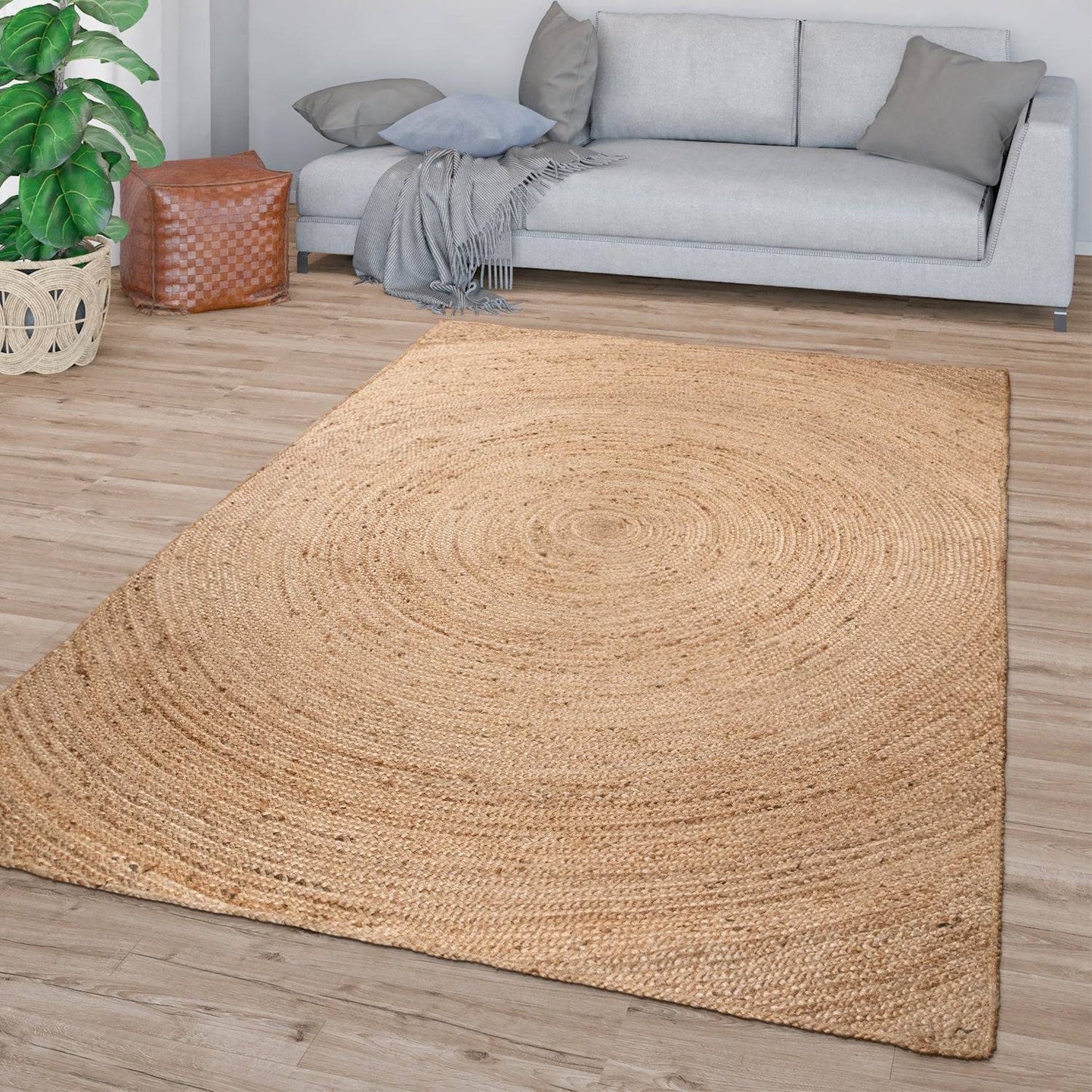 Natural Handwoven Jute Area Rug