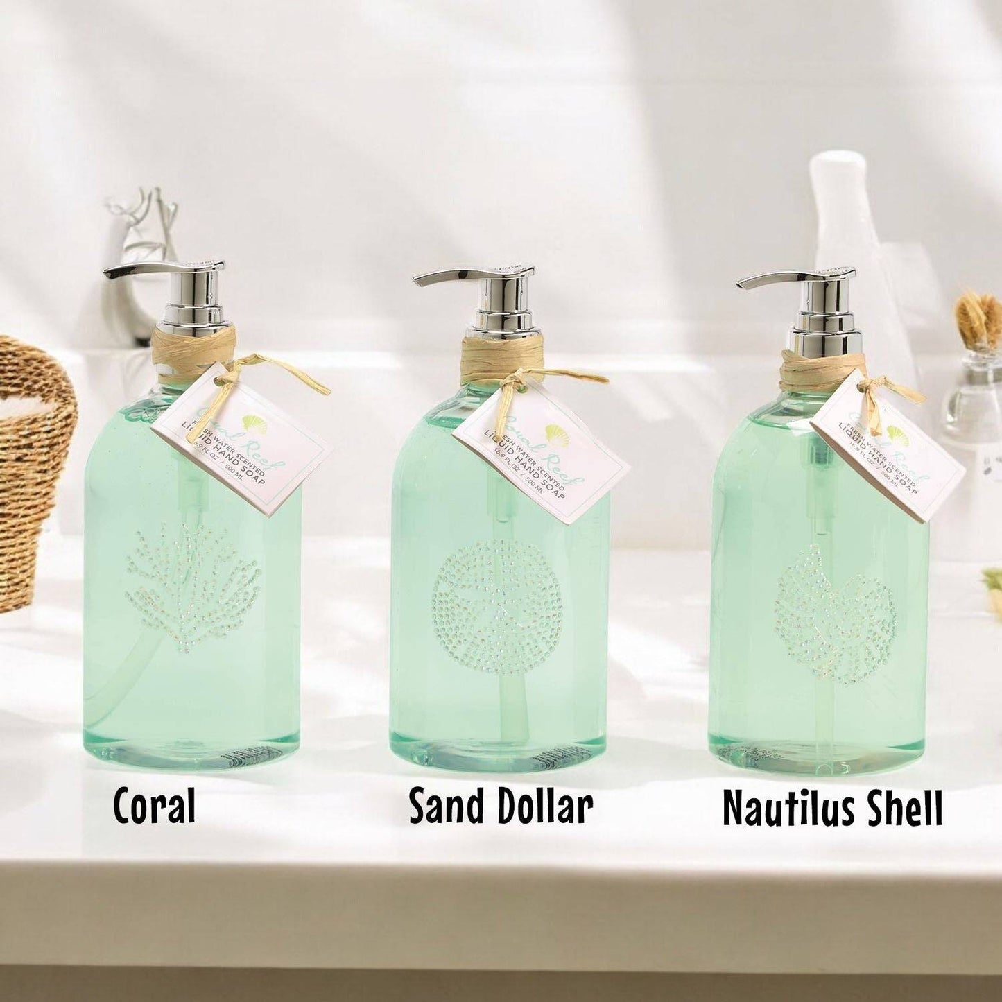 Zero waste soap dispenser kit shown with space for a label, emphasizing the ease of being refillable.